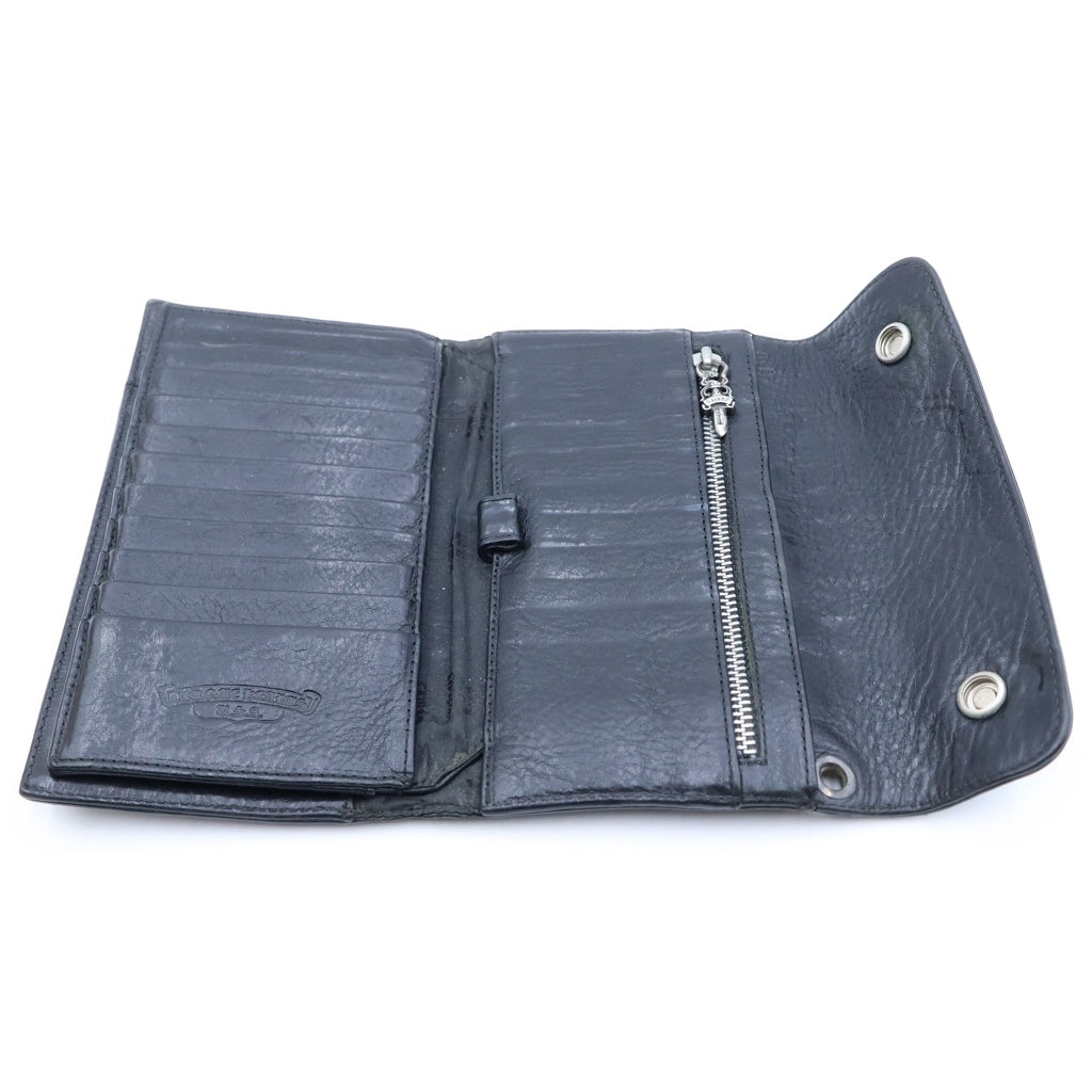 CHROME HEARTS(クロムハーツ) WAVE ウェーブ レザーウォレット 財布 ブラック