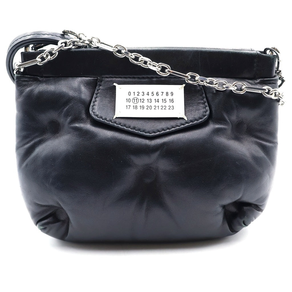 Maison Margiela(メゾンマルジェラ) GLAM SLAM チェーンクラッチミニショルダーレザーバッグ ブラック S56WF0161 レディース