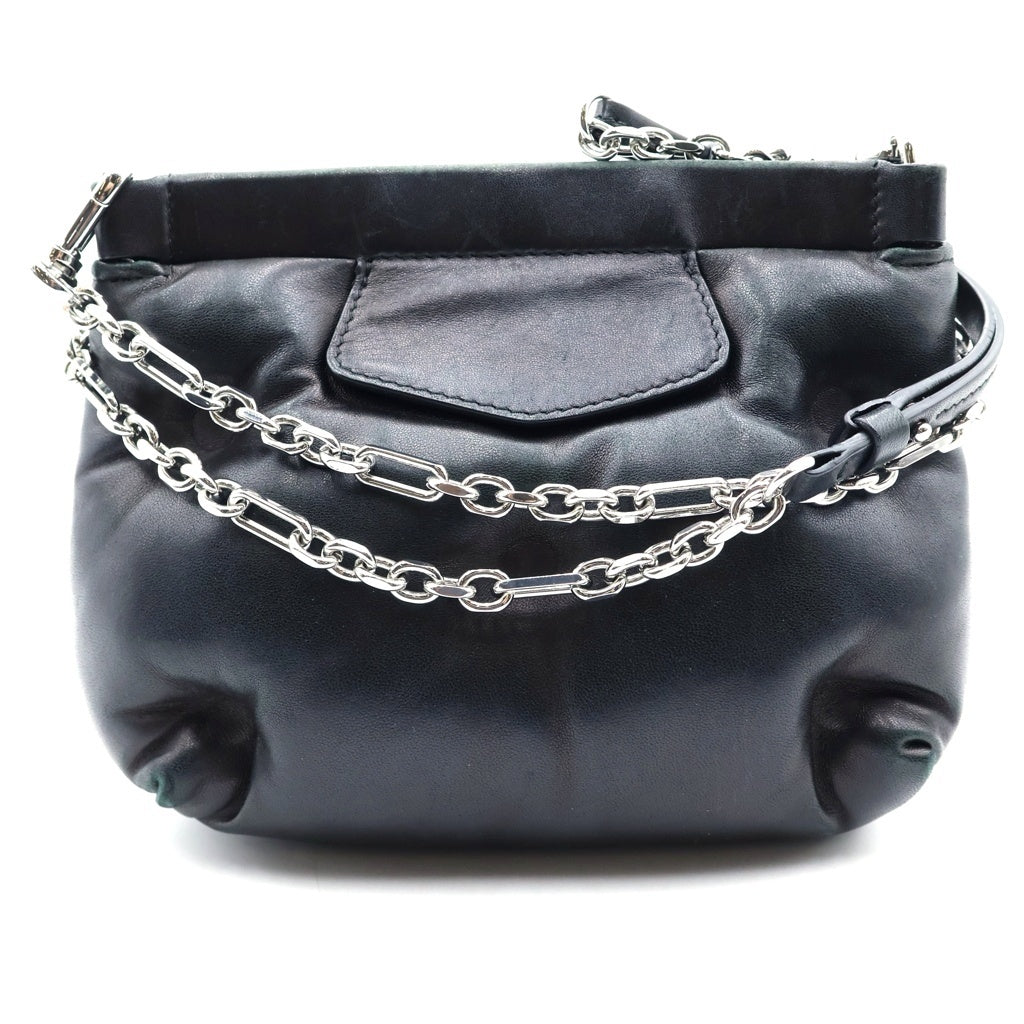 Maison Margiela(メゾンマルジェラ) GLAM SLAM チェーンクラッチミニショルダーレザーバッグ ブラック S56WF0161 レディース