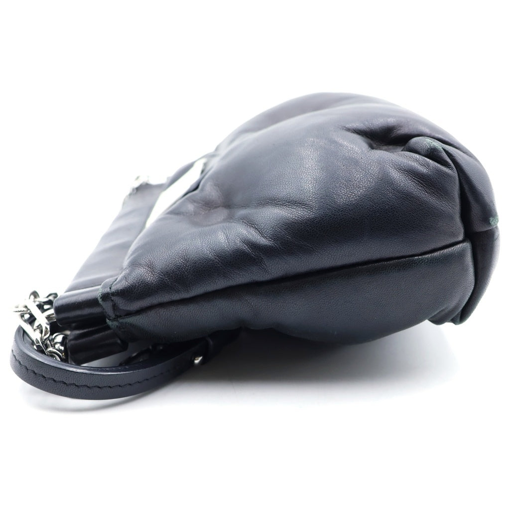 Maison Margiela(メゾンマルジェラ) GLAM SLAM チェーンクラッチミニショルダーレザーバッグ ブラック S56WF0161 レディース