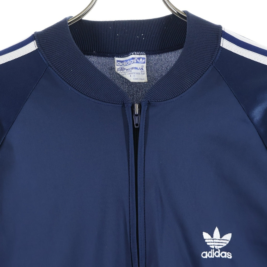 adidas(アディダス) 80S VINTAGE ATP TRACK JACKET ヴィンテージ USA製 トレフォイルロゴ刺繍 ジップアップトラックジャケット ネイビー