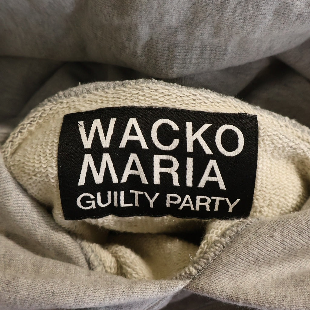 WACKO MARIA(ワコマリア) HEAVY WEIGHT PULLOVER HOODED SWEAT SHIRT ヘビーウェイト 両面ロゴ刺繍 プルオーバー長袖スウェットパーカー フーディ グレー