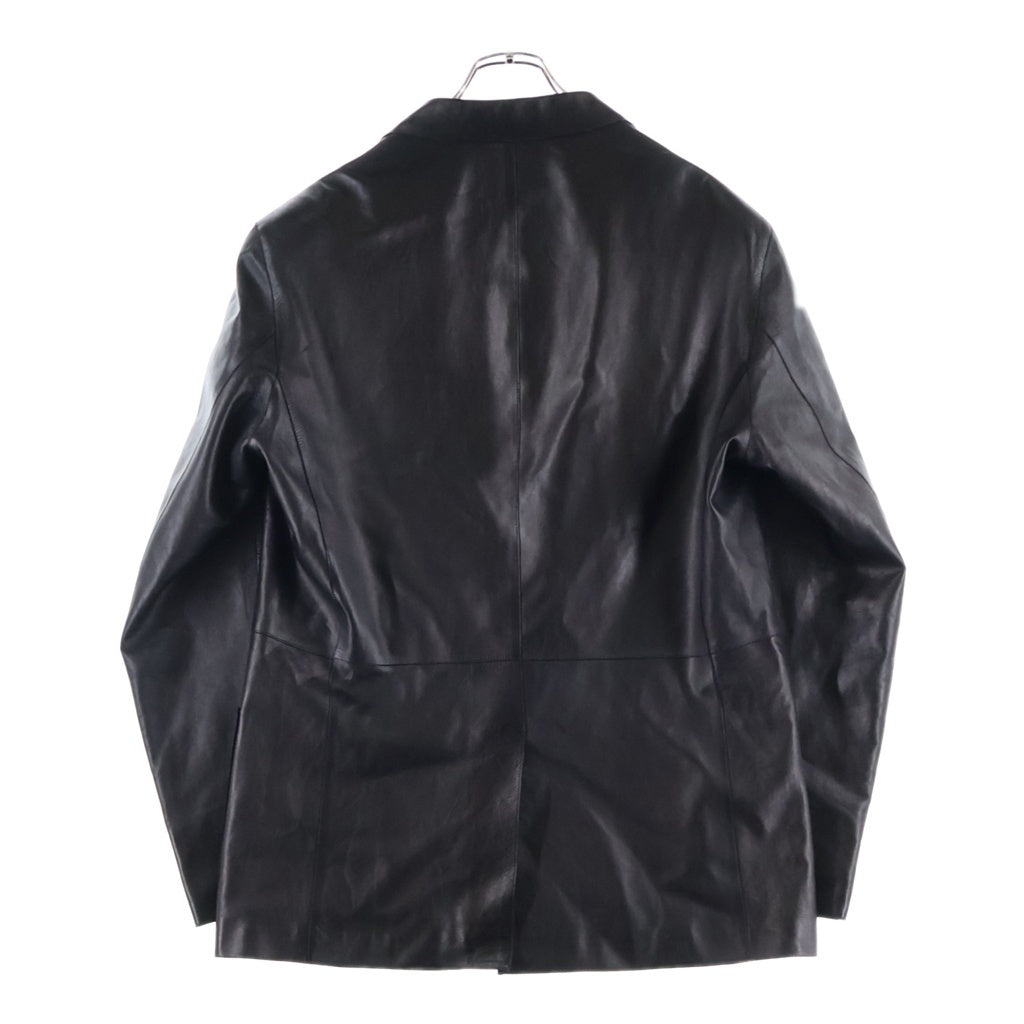 JIL SANDER(ジルサンダー) METALLIC LEATHER JACKET メタリック レザーテーラードジャケット ブラック