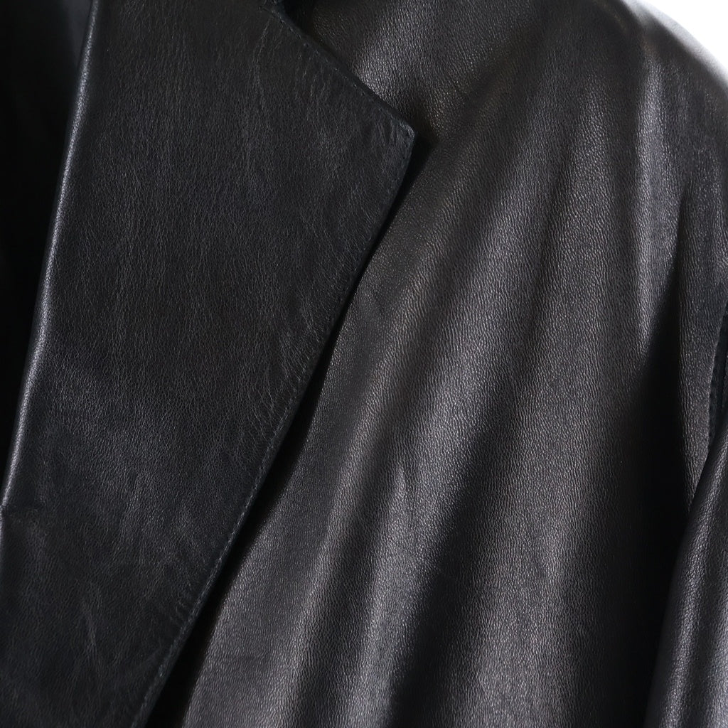 JIL SANDER(ジルサンダー) METALLIC LEATHER JACKET メタリック レザーテーラードジャケット ブラック