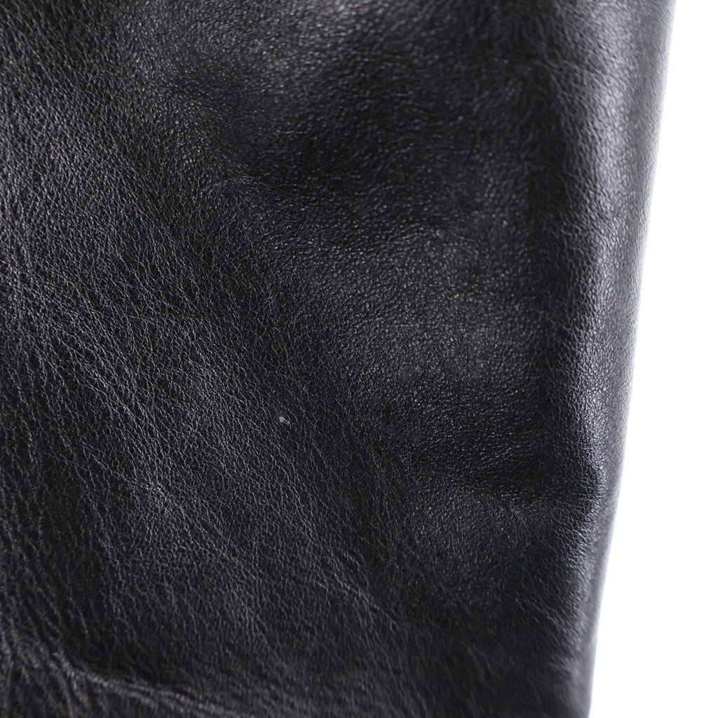 JIL SANDER(ジルサンダー) METALLIC LEATHER JACKET メタリック レザーテーラードジャケット ブラック