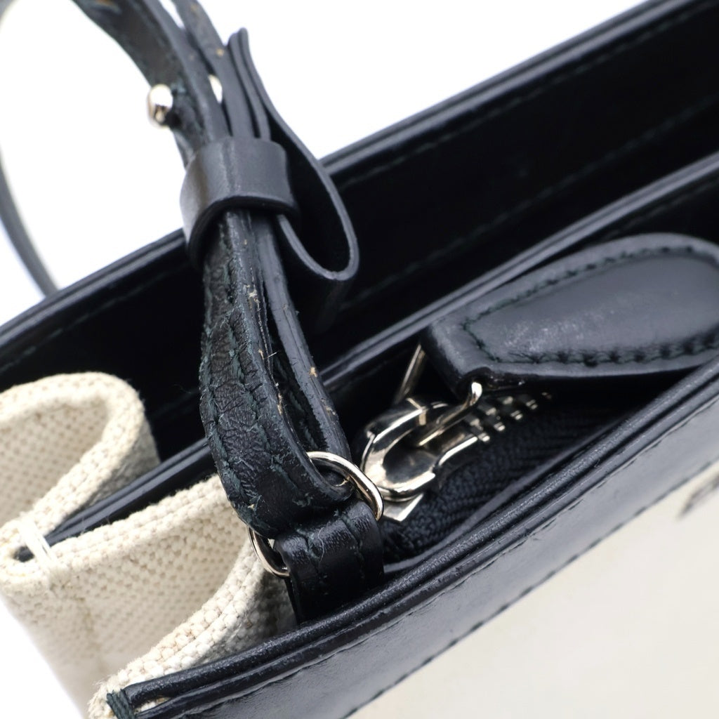 BALENCIAGA(バレンシアガ) ロゴプリント キャンバスショルダーバッグ ホワイト/ブラック 339937 レディース