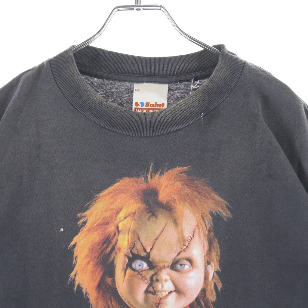 SAINT MICHAEL(セントマイケル) 26AW× CHUCKY SS T-SHIRT クルーネック半袖Tシャツカットソー ブラック SM-MK1-0000-C67