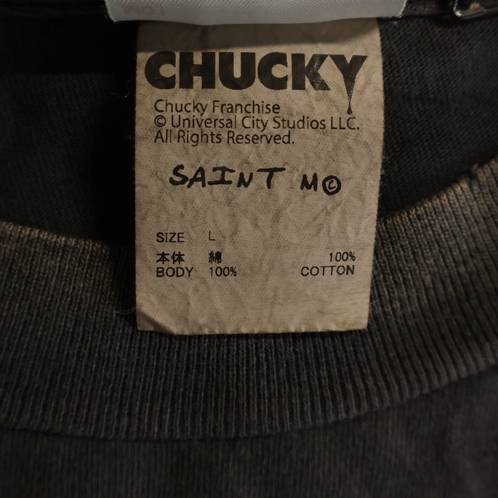 SAINT MICHAEL(セントマイケル) 26AW× CHUCKY SS T-SHIRT クルーネック半袖Tシャツカットソー ブラック SM-MK1-0000-C67