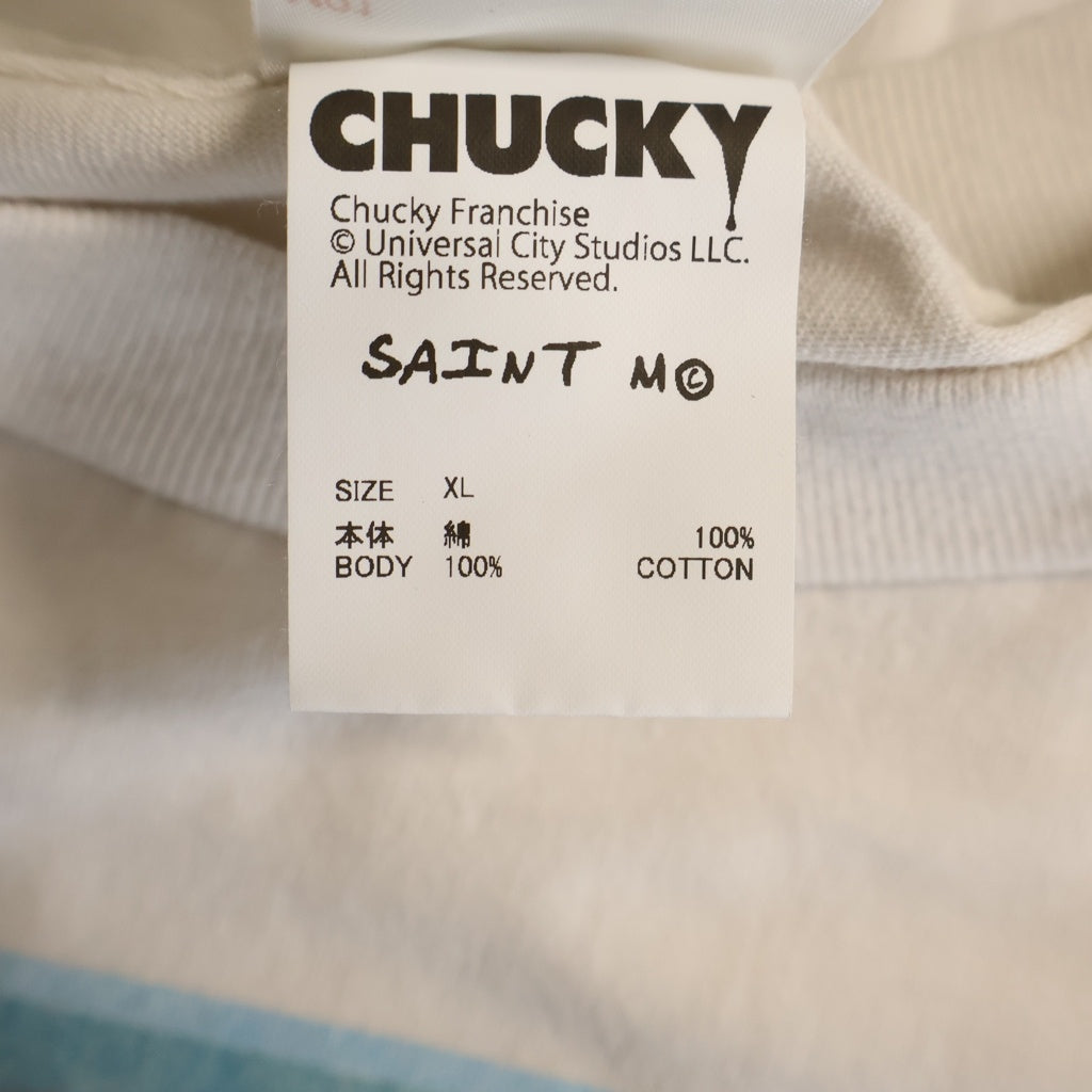 SAINT MICHAEL(セントマイケル) 26AW× CHUCKY CKY_SS T-SHIRT クルーネック半袖Tシャツカットソー ホワイト SM-MK1-0000-C68