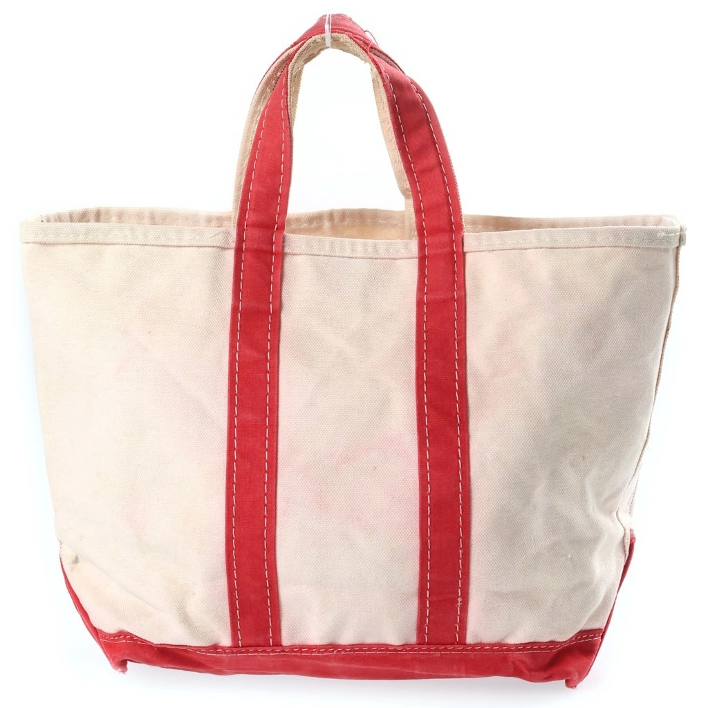 L.L.Bean(エルエルビーン) 80s VINTAGE BOAT AND TOTE ヴィンテージ キャンバス ボートアンドトートバッグ ベージュ/レッド レディース