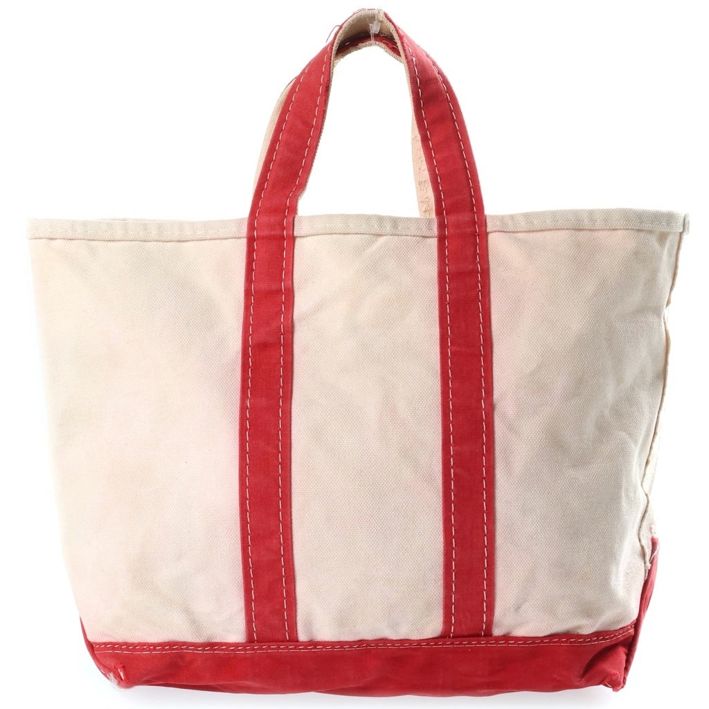 L.L.Bean(エルエルビーン) 80s VINTAGE BOAT AND TOTE ヴィンテージ キャンバス ボートアンドトートバッグ ベージュ/レッド レディース