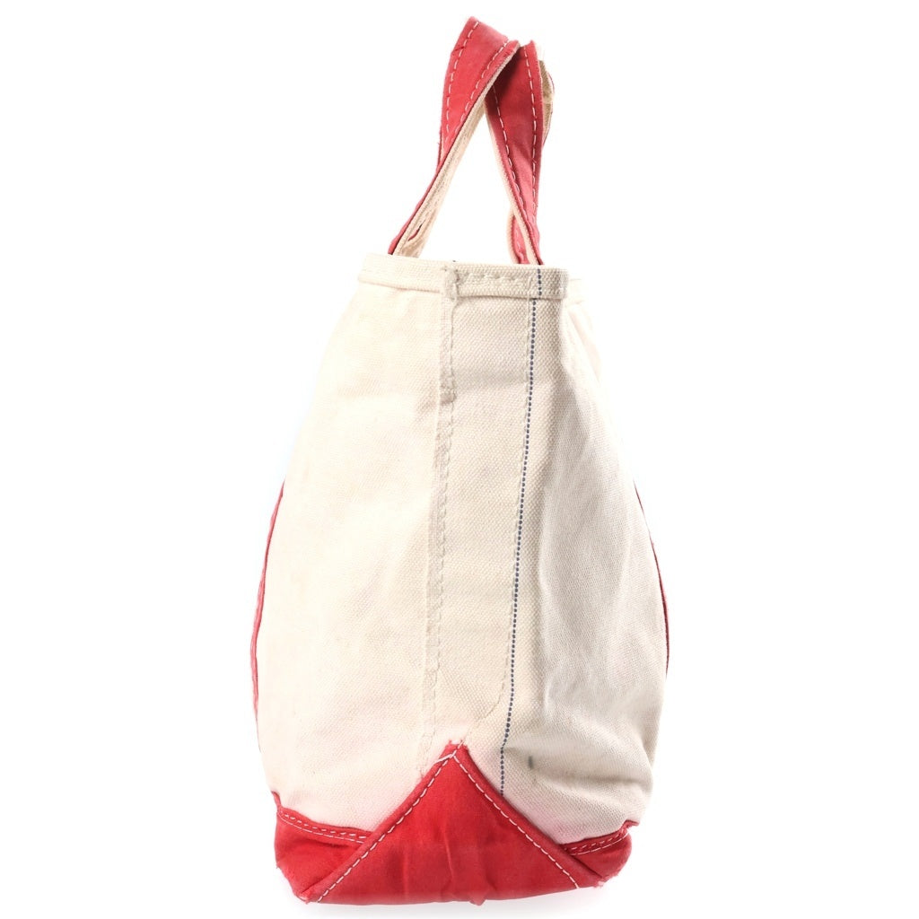 L.L.Bean(エルエルビーン) 80s VINTAGE BOAT AND TOTE ヴィンテージ キャンバス ボートアンドトートバッグ ベージュ/レッド レディース