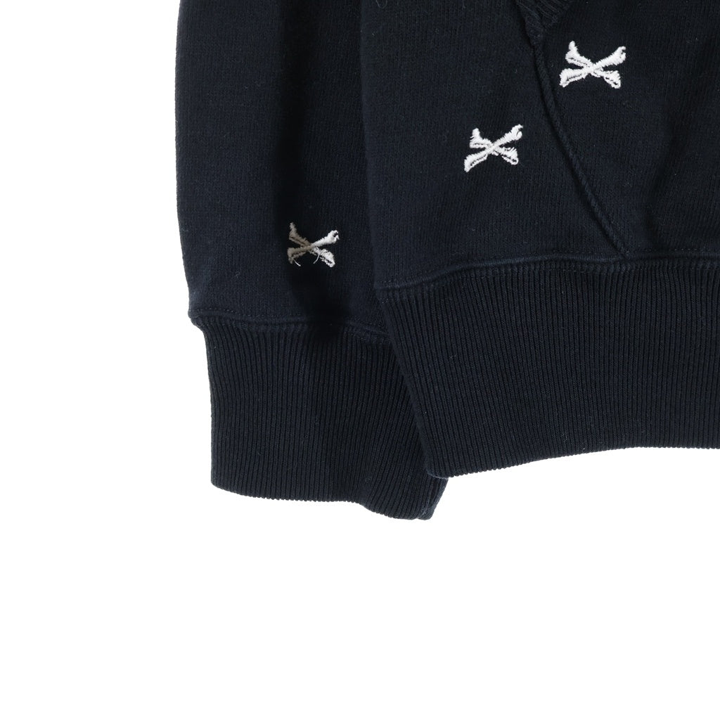 WTAPS(ダブルタップス) 22AW ACNE HOODY CTPL.TEXTILE アクネ フーディー オリーブドラブ クロスボーン プルオーバースウェットフーディ パーカー ブラック 222ATDT-CSM26