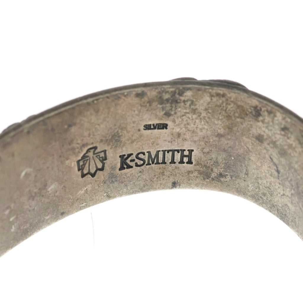 K-SMITH(ケイスミス) レザーコード付き フェザーバングル シルバー