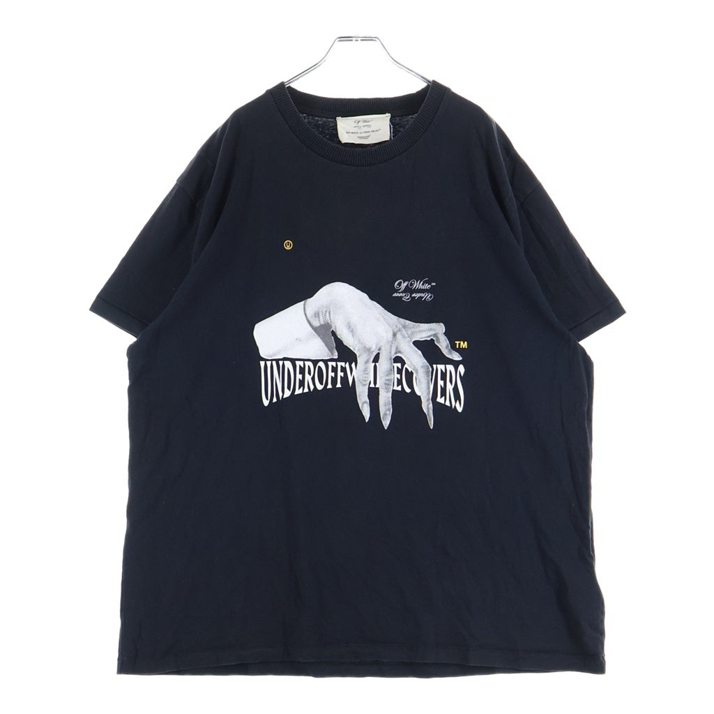 OFF-WHITE(オフホワイト) 19AW ×UNDERCOVER Split Box Logo アンダーカバー スプリットボックスロゴ クルーネック半袖Tシャツカットソー ブラック OMAA061G19877011