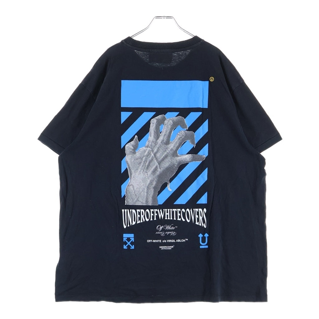 OFF-WHITE(オフホワイト) 19AW ×UNDERCOVER Split Box Logo アンダーカバー スプリットボックスロゴ クルーネック半袖Tシャツカットソー ブラック OMAA061G19877011