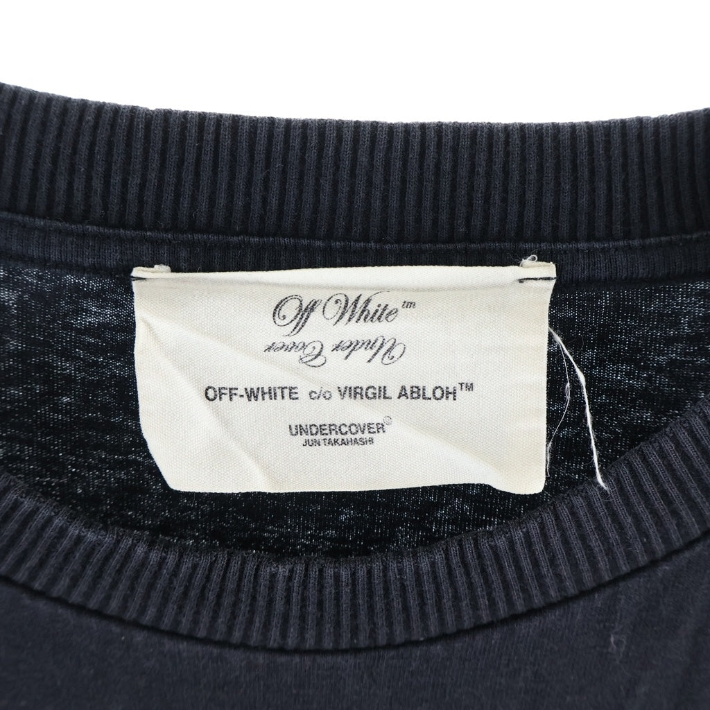 OFF-WHITE(オフホワイト) 19AW ×UNDERCOVER Split Box Logo アンダーカバー スプリットボックスロゴ クルーネック半袖Tシャツカットソー ブラック OMAA061G19877011