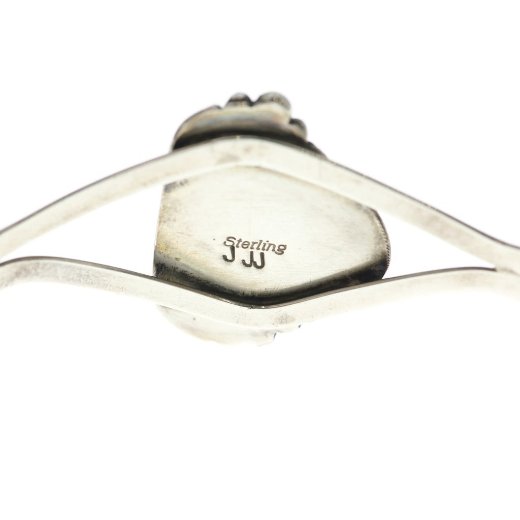 INDIAN JEWELRY(インディアンジュエリー) NAVAJO STERLING製 ナバホ族 スターリング刻印 ホワイトバッファローターコイズ バングル シルバー/ホワイト