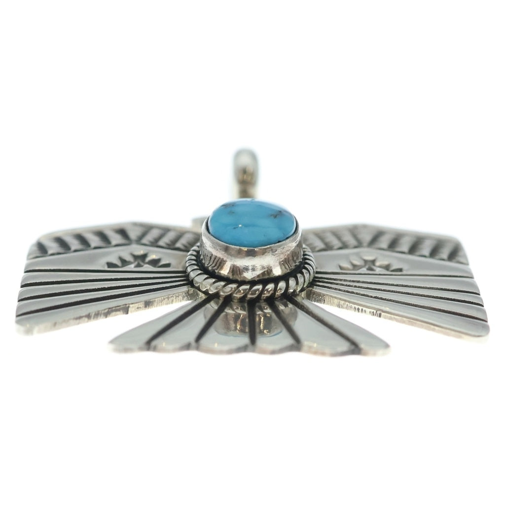 INDIAN JEWELRY(インディアンジュエリー) NAVAJO Darrell Cadman STERLING製 ナバホ族 ダレル キャドマン スターリング ターコイズ ペンダントトップ ネックレストップ シルバー/ブルー