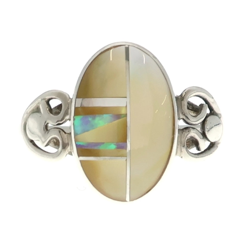 INDIAN JEWELRY(インディアンジュエリー) NAVAJO Cathy Webster STERLING製 ナバホ族 キャシー ウェブスター スターリング オーバルリング 指輪 シルバー