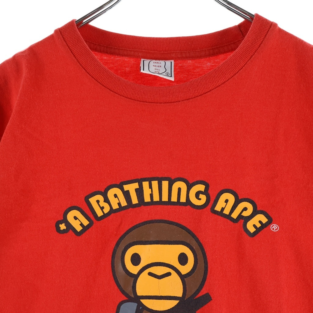 A BATHING APE(アベイシングエイプ) VINTAGE 90s BABY MILO ベイビーマイロ クルーネック半袖Tシャツカットソー レッド