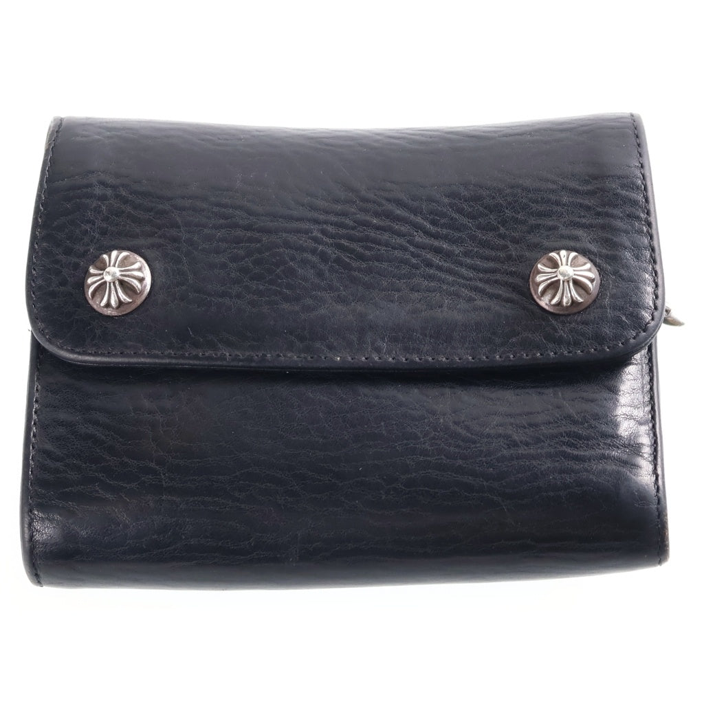 CHROME HEARTS(クロムハーツ) WAVE MINI ウェーブミニ レザーウォレット 財布 ブラック