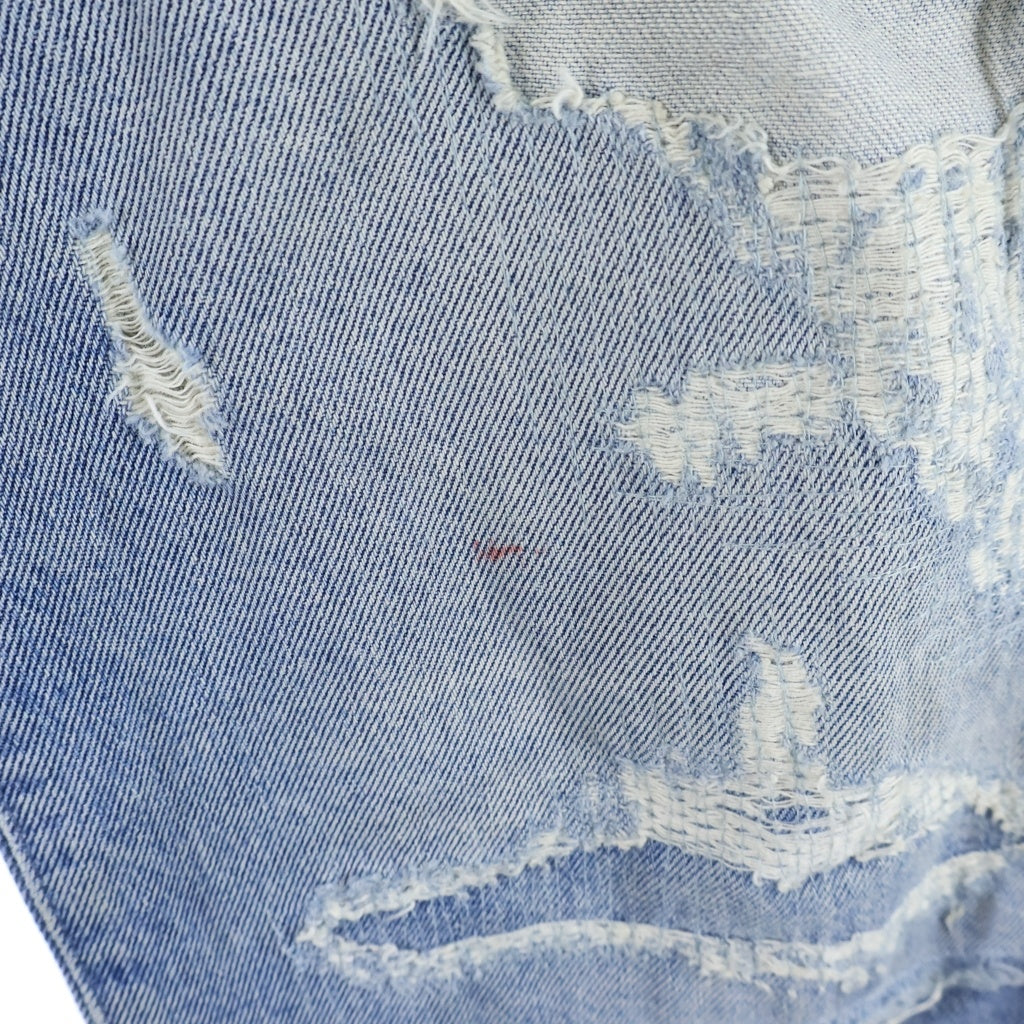 HERON PRESTON(ヘロンプレストン) Distressed Jeans ダメージ加工 ストレッチデニムパンツ インディゴ HMYA011S22DEN002