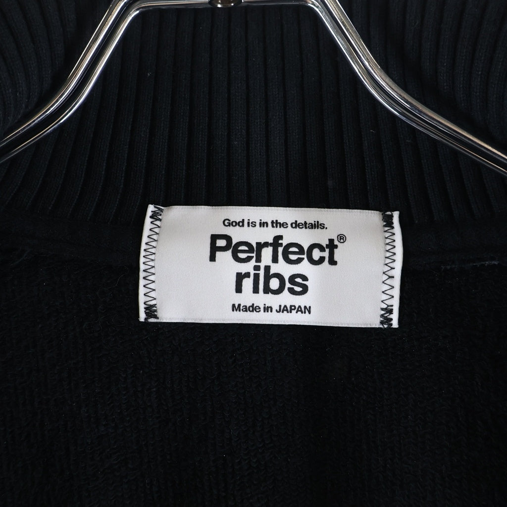 Perfect Ribs(パーフェクトリブス) Zip-up driver's knit ジップアップドライバーズスウェットジャケット ブラック