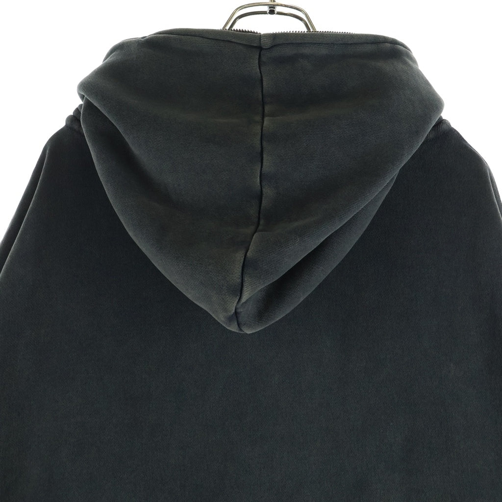 entire studios(エンタイア スタジオ) ETERNAL ZIP WASHED BLACK エターナル ジップ ウォッシュド加工 フルジップアップパーカー フーディー ブラック UNU-25-1003 PO00285
