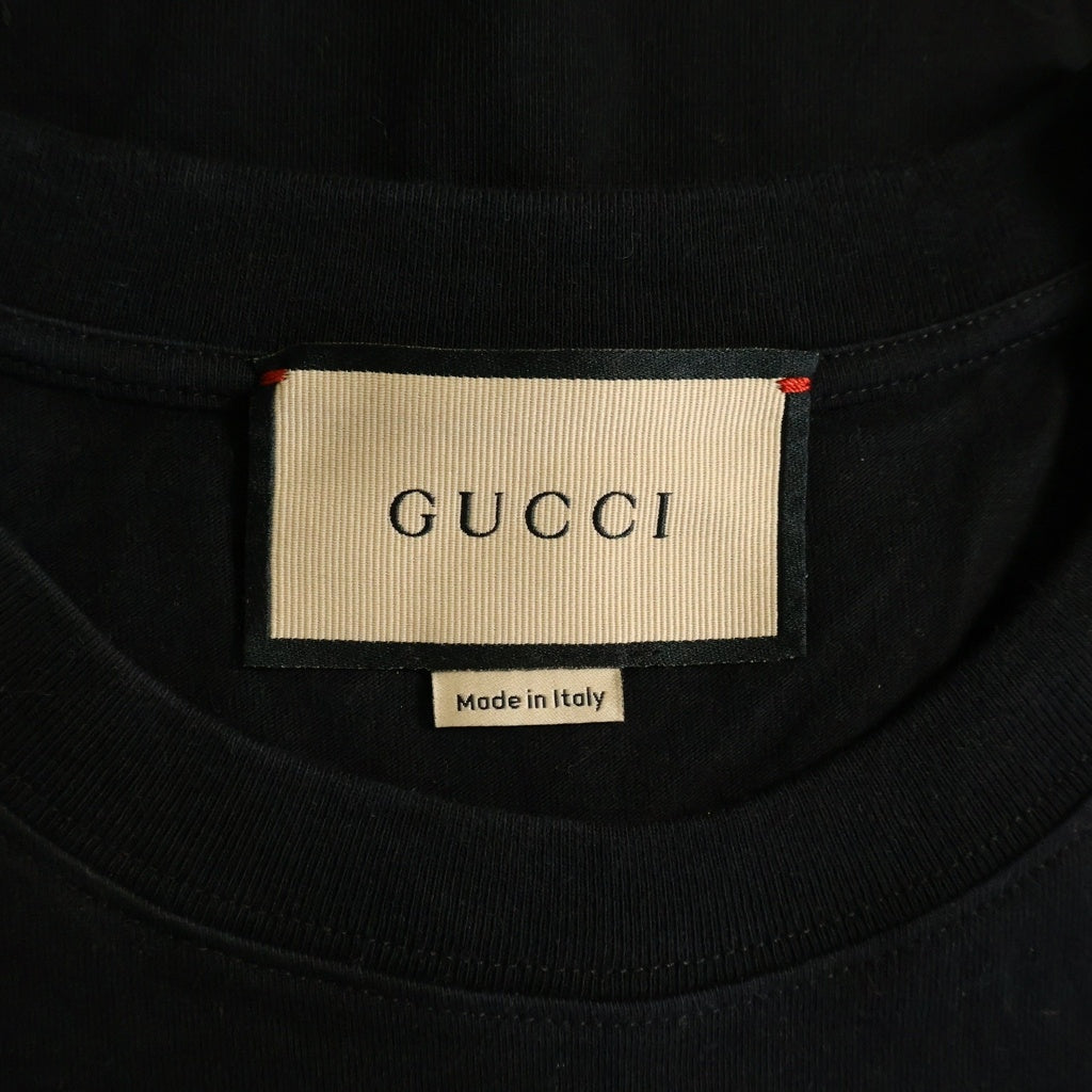 GUCCI(グッチ) You Got Good Taste ロゴプリント クルーネック半袖Tシャツカットソー ブラック 616036 XJD1E