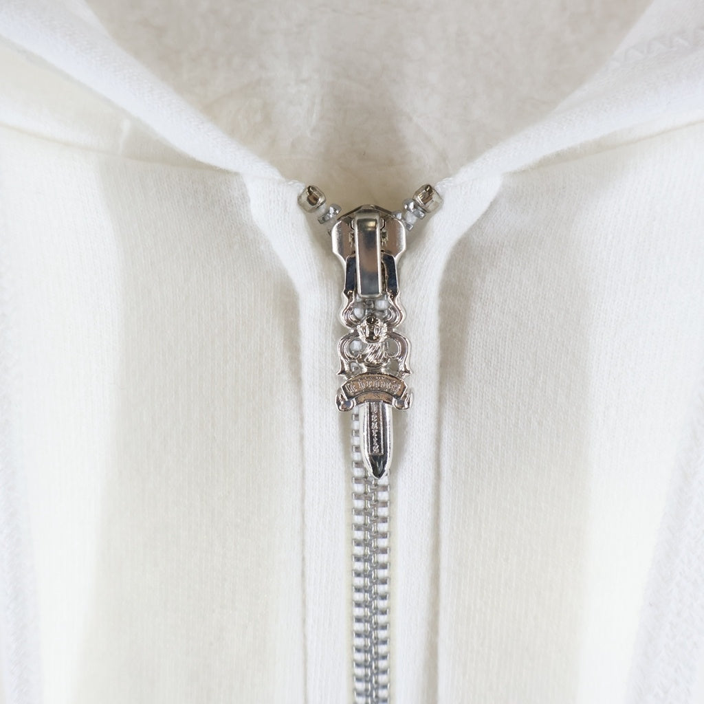 CHROME HEARTS(クロムハーツ) SWTSHRT HD ZIP バックアーチロゴジップアップパーカー ホワイト