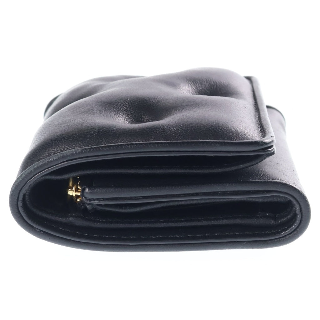 Maison Margiela(メゾンマルジェラ) Glam Slam グラムスラム スリーフォールド レザー 三つ折り財布 コンパクトウォレット ブラック レディース