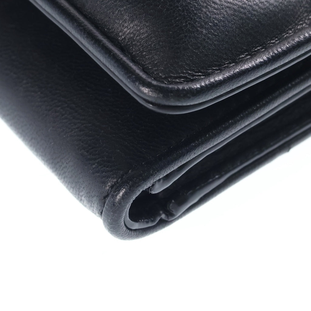Maison Margiela(メゾンマルジェラ) Glam Slam グラムスラム スリーフォールド レザー 三つ折り財布 コンパクトウォレット ブラック レディース