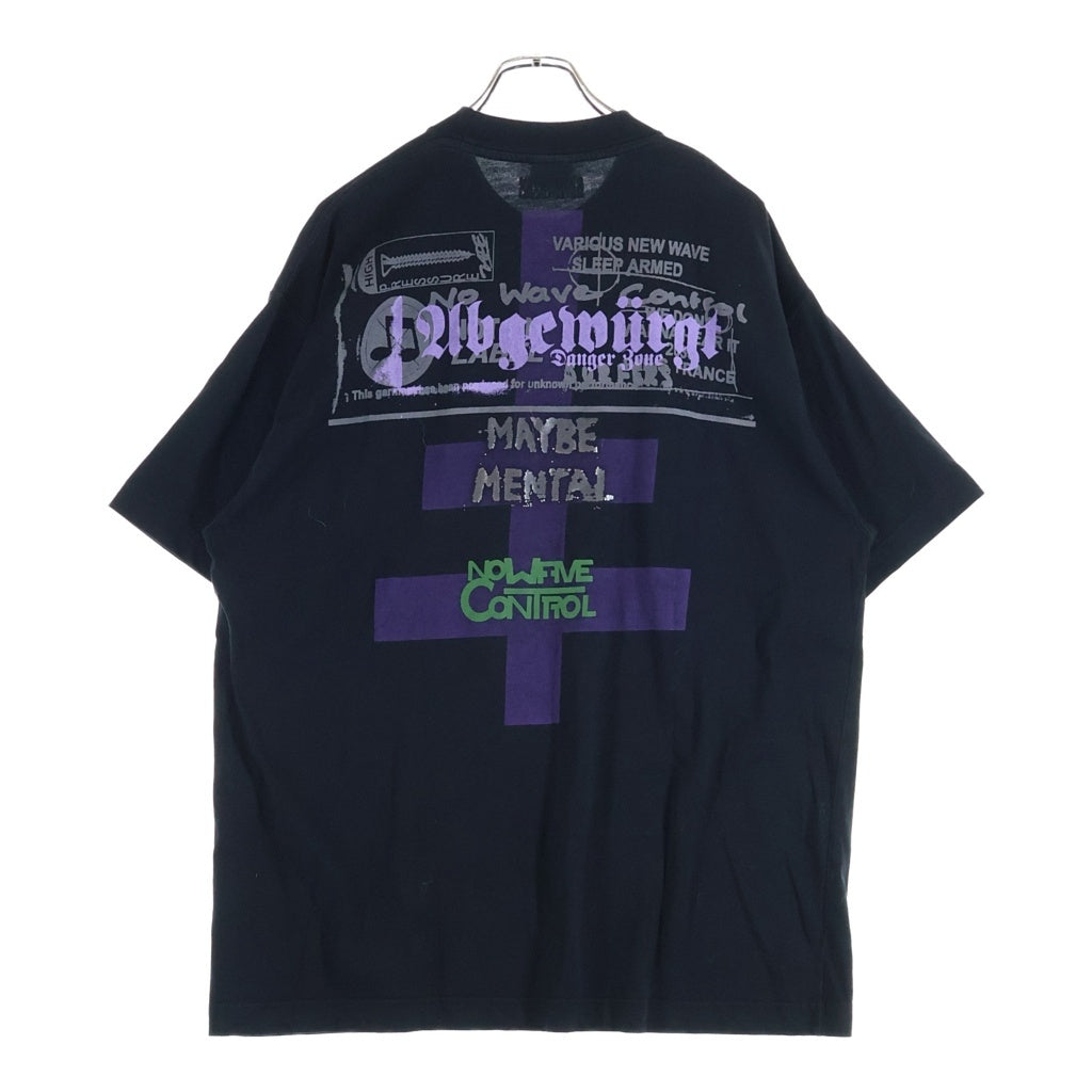 VETEMENTS(ヴェトモン) 22SS MAYBE MENTAL メイビーメンタル 両面プリント クルーネック半袖Tシャツカットソー ブラック UE52TR320B
