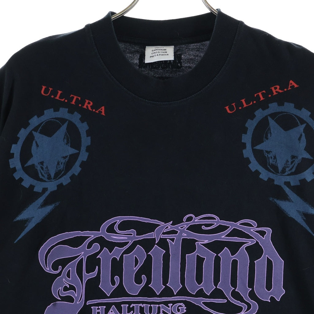 VETEMENTS(ヴェトモン) 22SS MAYBE MENTAL メイビーメンタル 両面プリント クルーネック半袖Tシャツカットソー ブラック UE52TR320B