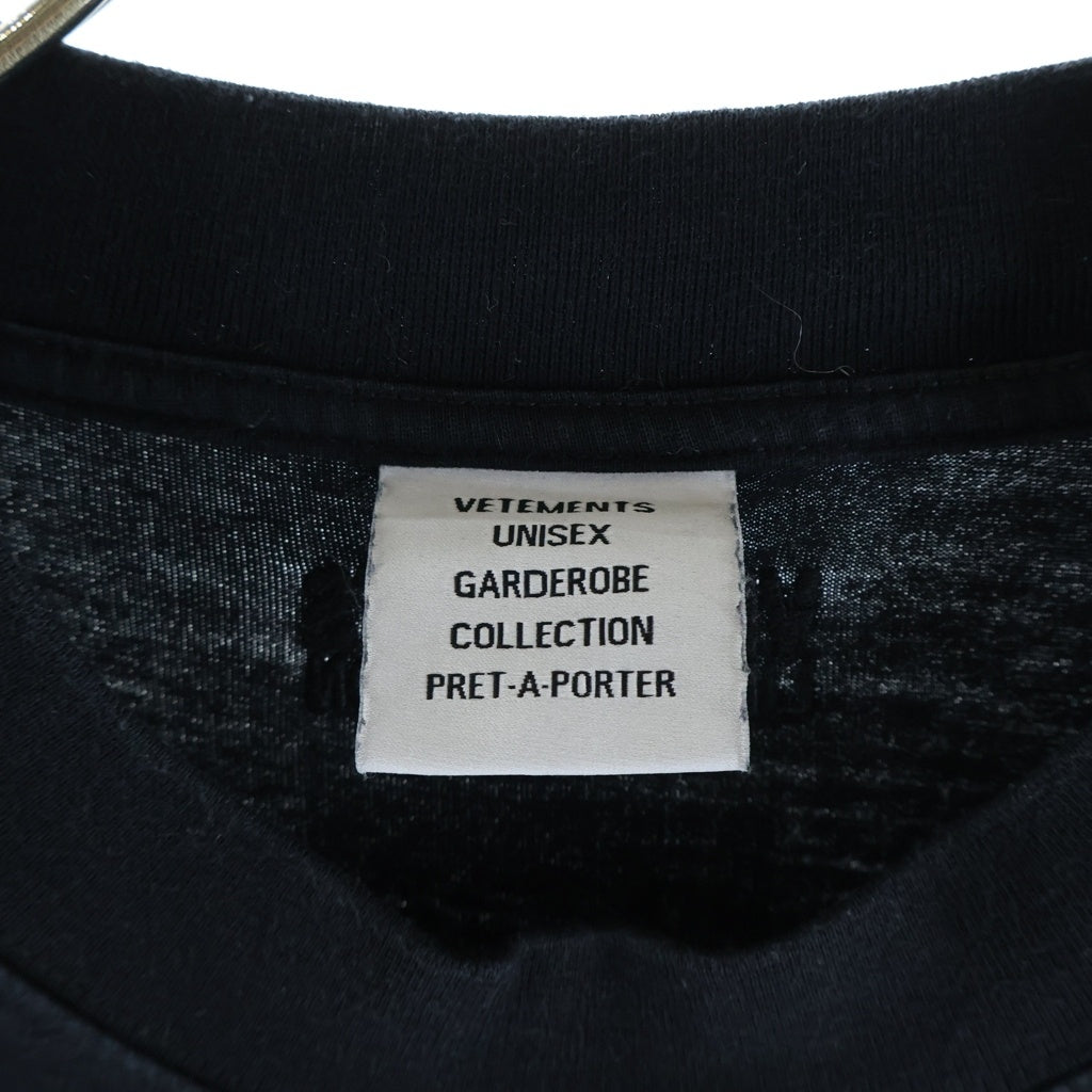 VETEMENTS(ヴェトモン) 22SS MAYBE MENTAL メイビーメンタル 両面プリント クルーネック半袖Tシャツカットソー ブラック UE52TR320B