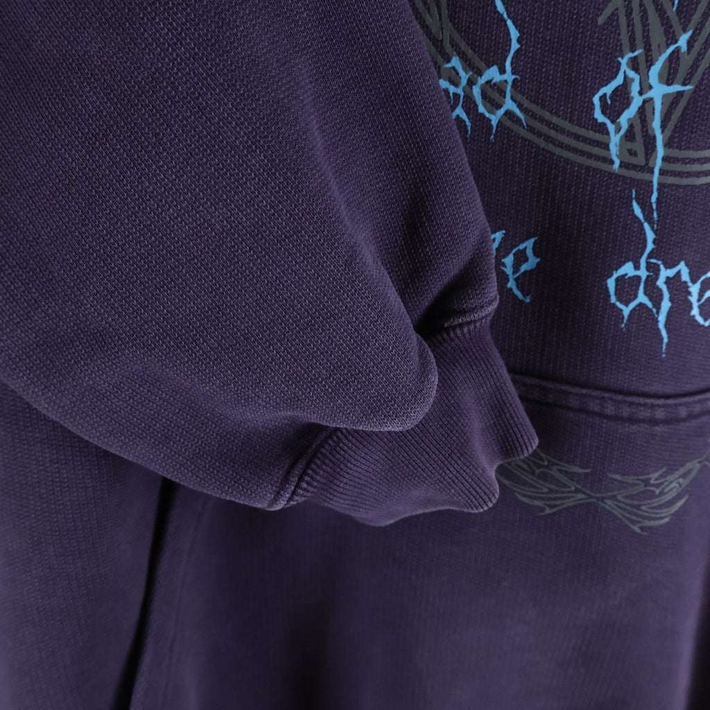 VETEMENTS(ヴェトモン) 22SS VITAL EXISTENCE HOODIE 六芒星 両面プリント 長袖プルオーバーパーカーフーディー パープル UE52TR480B