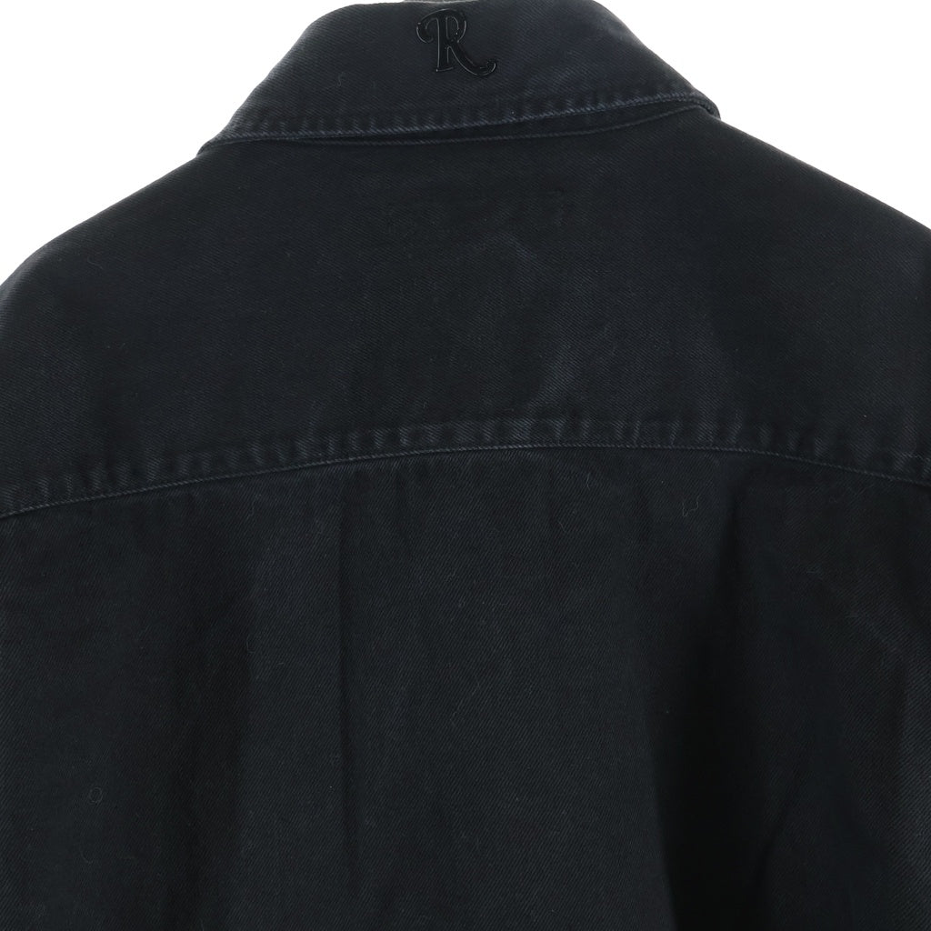 RAF SIMONS(ラフシモンズ) 22AW oversized denim shirt オーバーサイズ ワンポイントロゴパッチ コットンシャツ ブラック 222-M243