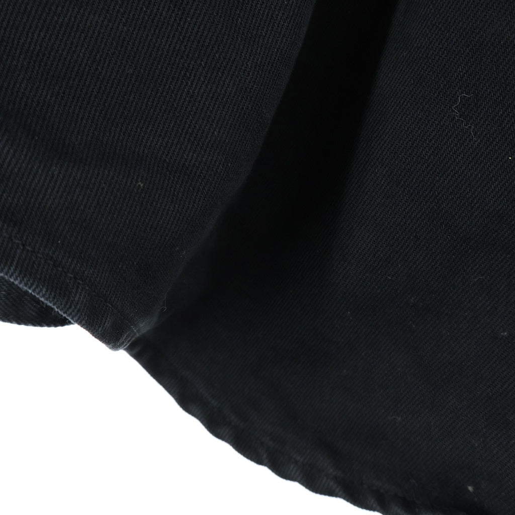 RAF SIMONS(ラフシモンズ) 22AW oversized denim shirt オーバーサイズ ワンポイントロゴパッチ コットンシャツ ブラック 222-M243
