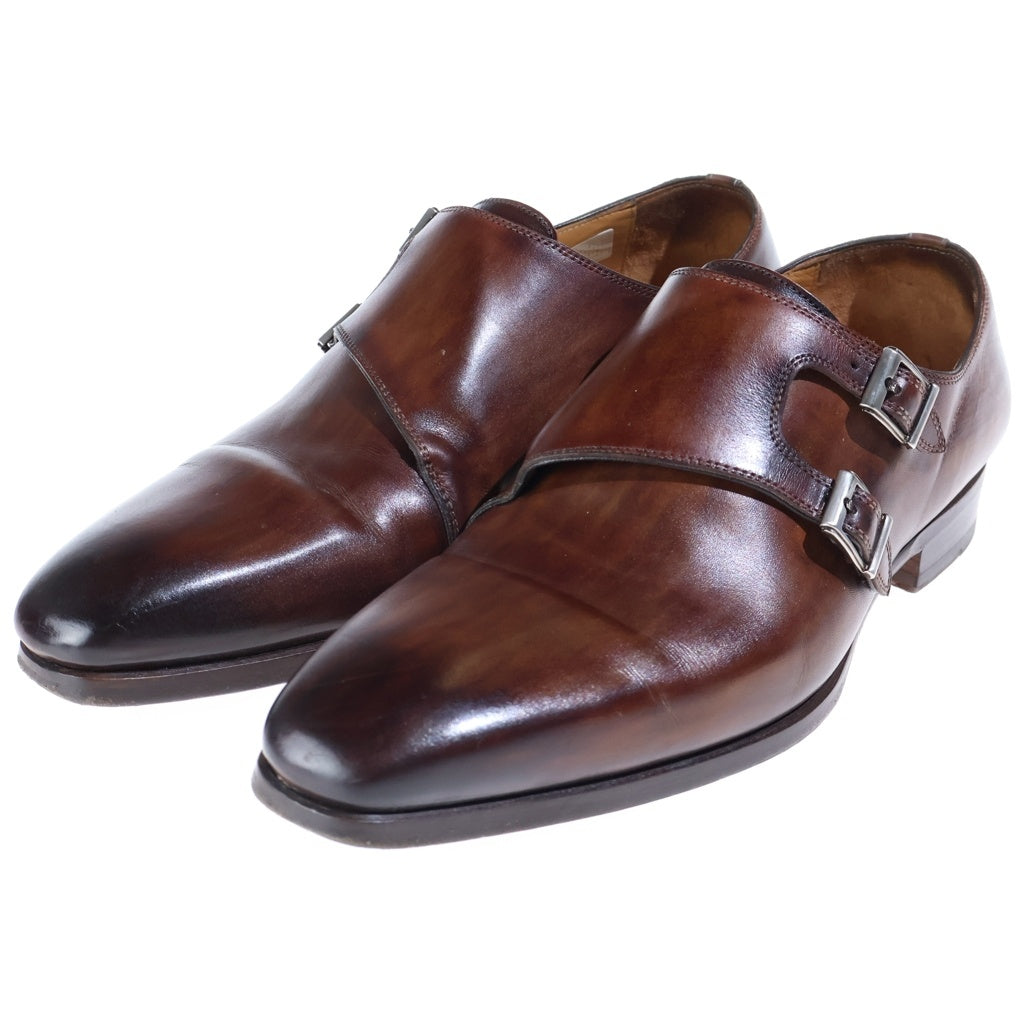 MAGNANNI(マグナーニ) ダブルモンクストラップ ドレスシューズ 革靴 ブラウン