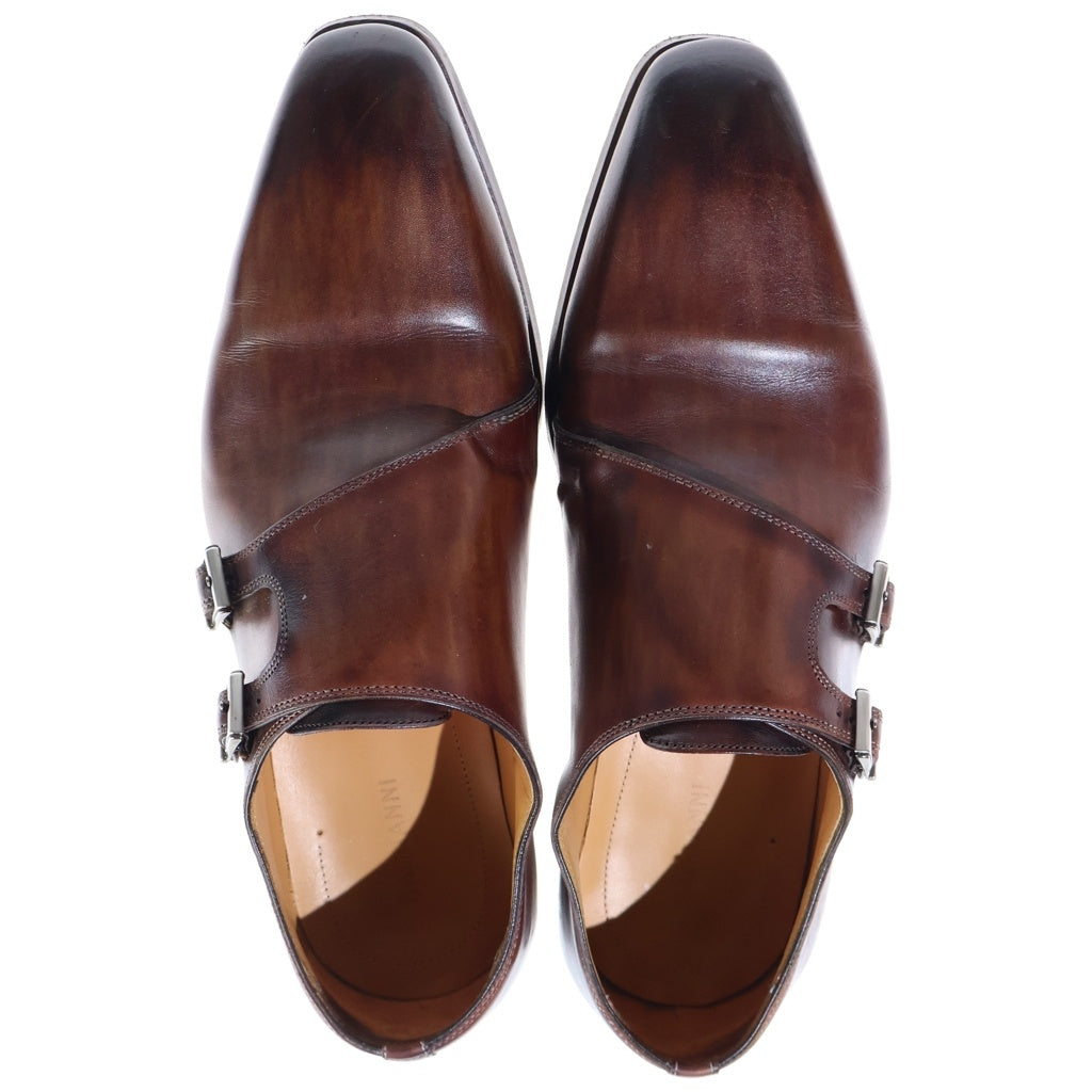 MAGNANNI(マグナーニ) ダブルモンクストラップ ドレスシューズ 革靴 ブラウン
