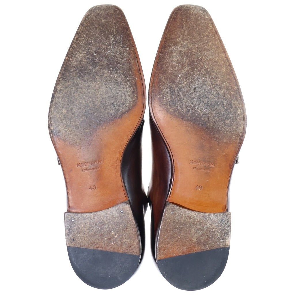 MAGNANNI(マグナーニ) ダブルモンクストラップ ドレスシューズ 革靴 ブラウン