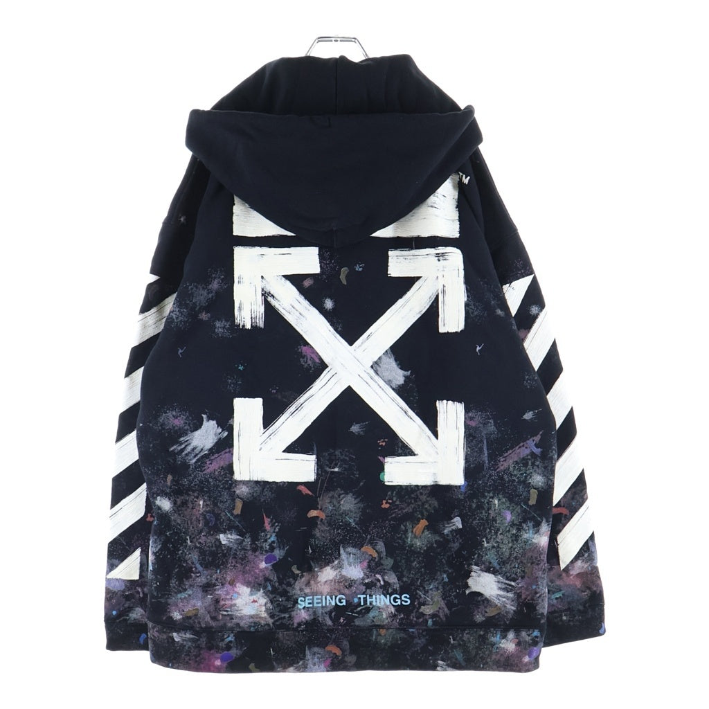 OFF-WHITE(オフホワイト) 17AW Diag Galaxy Over Hoodie ダイアゴ ギャラクシー プルオーバーパーカー フーディ ブラック OMBB009F17619030