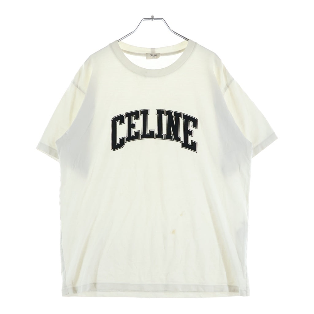 CELINE(セリーヌ) Logo Loose T-Shirts RX0AY671Q フロントルーズフリッキーロゴプリント クルーネック半袖Tシャツカットソー ホワイト
