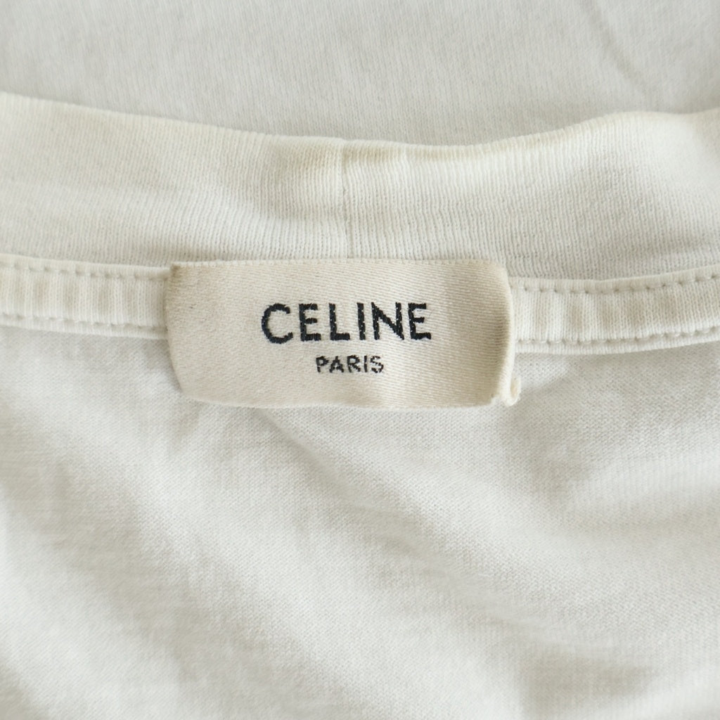 CELINE(セリーヌ) Logo Loose T-Shirts RX0AY671Q フロントルーズフリッキーロゴプリント クルーネック半袖Tシャツカットソー ホワイト