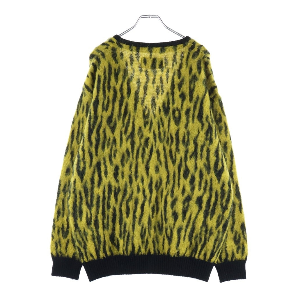 WACKO MARIA(ワコマリア) 21AW LEOPARD MOHAIR KNIT JACQUARD CARDIGAN レオパード モヘア ニット ジャガード カーディガン イエロー