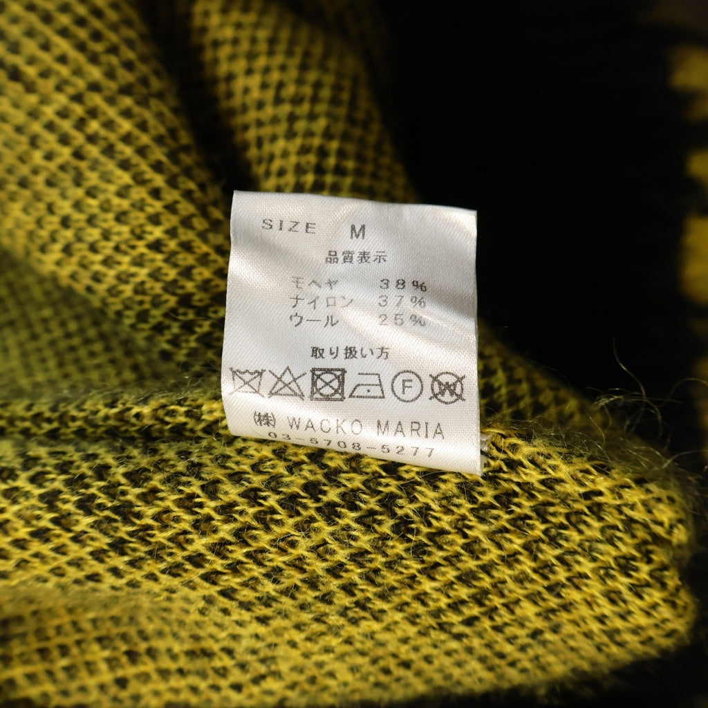 WACKO MARIA(ワコマリア) 21AW LEOPARD MOHAIR KNIT JACQUARD CARDIGAN レオパード モヘア ニット ジャガード カーディガン イエロー