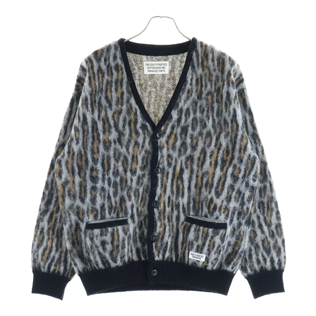 WACKO MARIA(ワコマリア) 22SS MARIA LEOPARD MOHAIR KNIT CARDIGAN マリア レオパード モヘア ニットカーディガン グレー