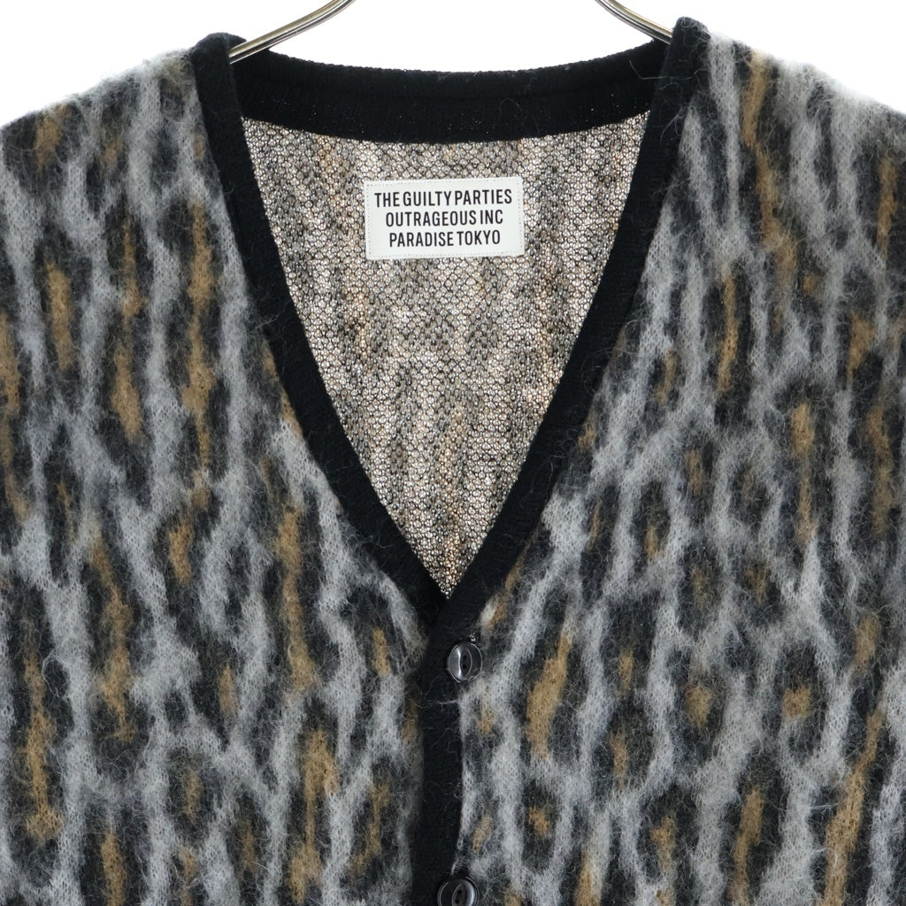 WACKO MARIA(ワコマリア) 22SS MARIA LEOPARD MOHAIR KNIT CARDIGAN マリア レオパード モヘア ニットカーディガン グレー