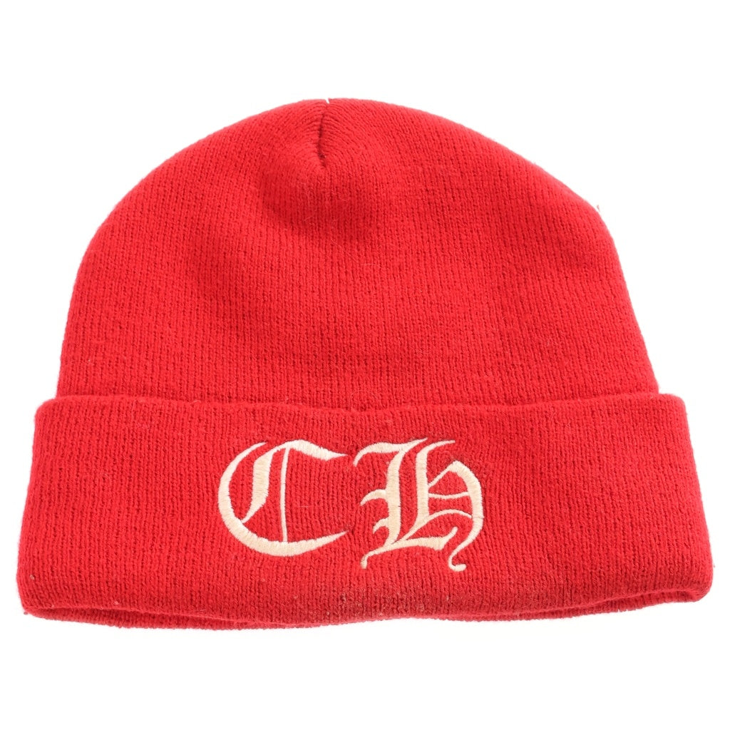 CHROME HEARTS(クロムハーツ) OLD ACRYL WATCH CAP オールド CHロゴ刺繍アクリルニットビーニー 帽子 レッド